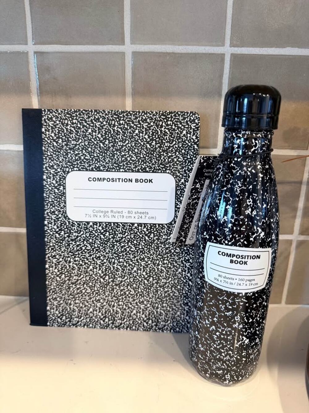 S'well x Out of Print Composition Book Water Bottle and Notebook Set ( NWT)